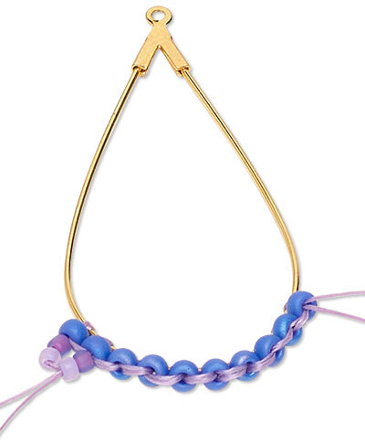 Teardrop hoop with seed beads